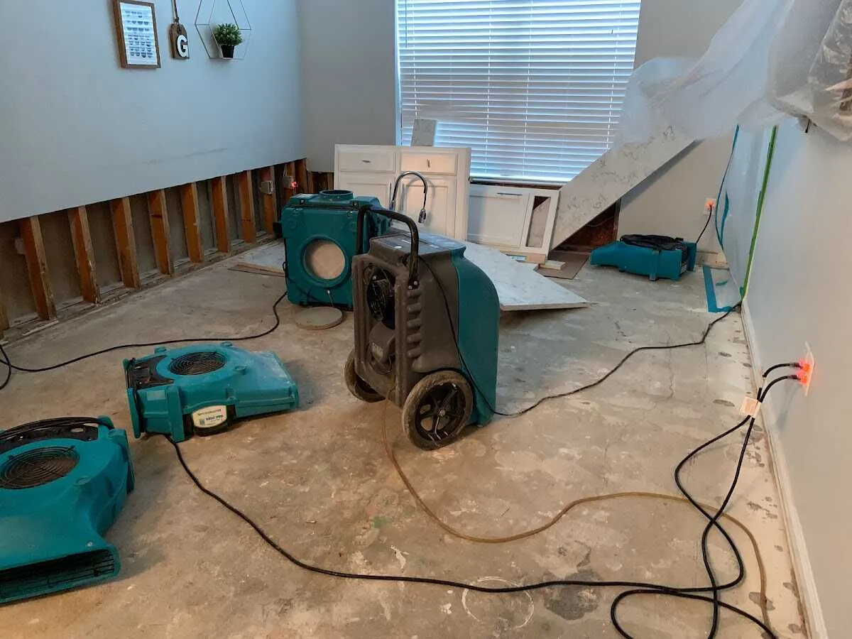 Dehumidifier in flood-cut room for Water Extraction & Removal in Herrin
